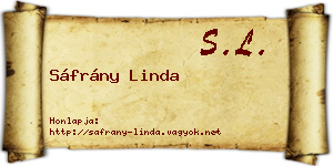 Sáfrány Linda névjegykártya