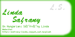 linda safrany business card